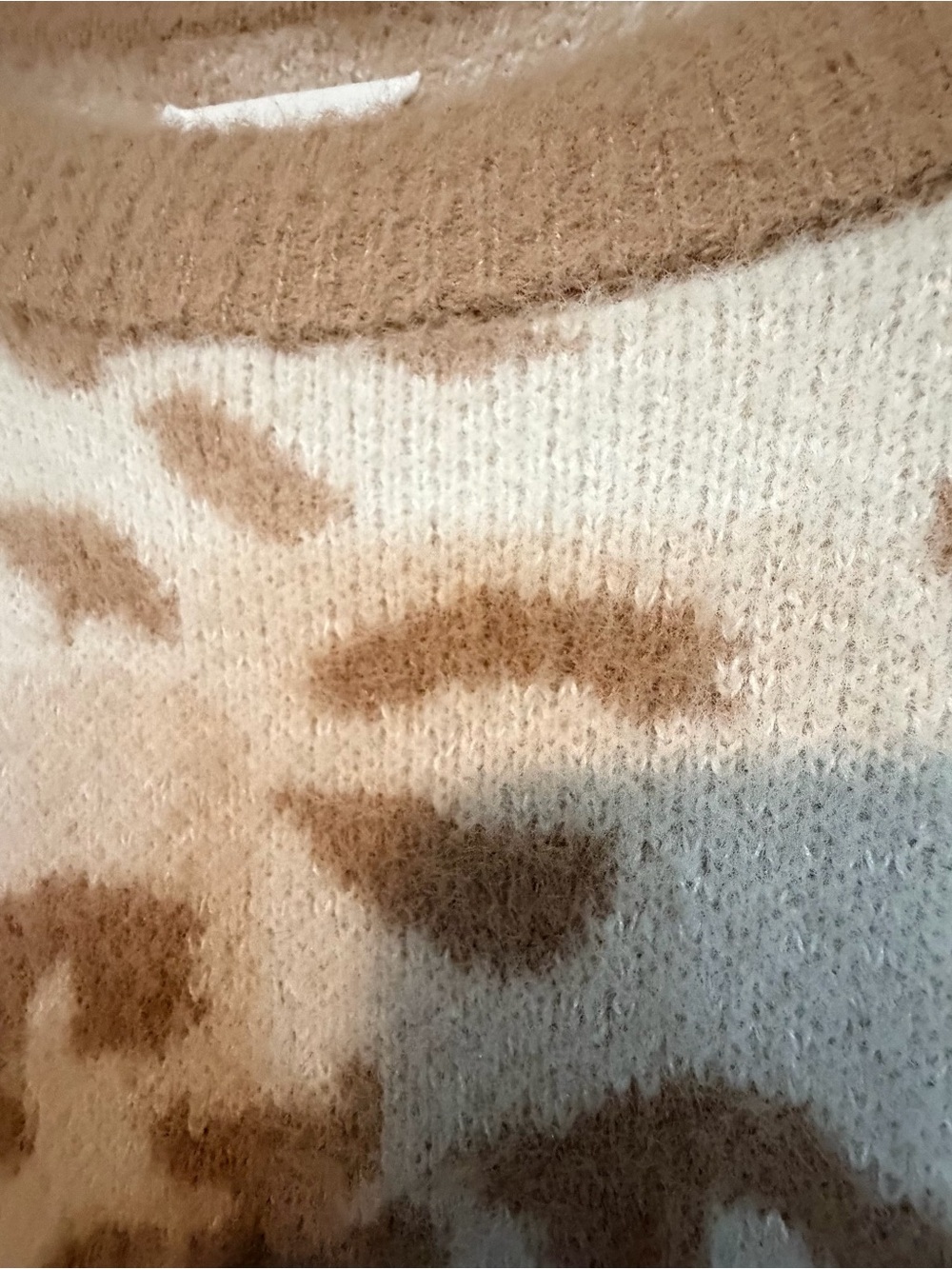 aerie Cream & Tan Leopard-Print Crewneck Sweater - Picture 8 of 13